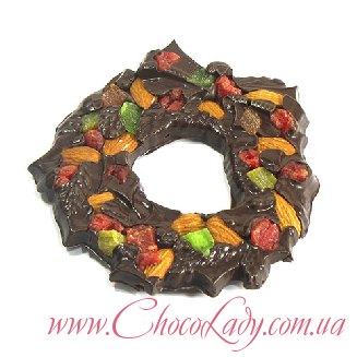 Шоколадный веночек с сухофруктами