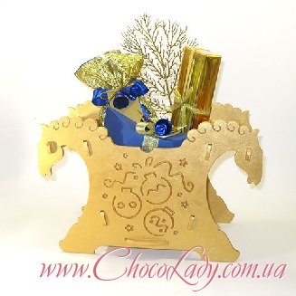 Корзинка новогодняя Лошади