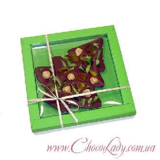 Шоколадная елочка с цукатами и орехами