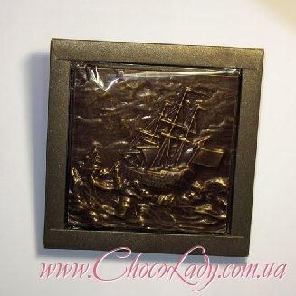 Шоколадная картина парусник