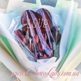 Шоколадные тюльпаны с сердцем Love