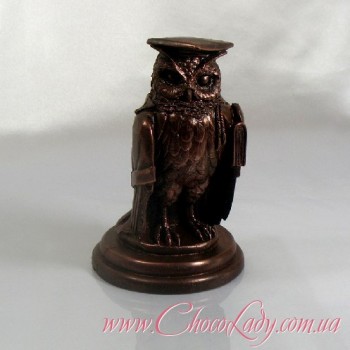 Цей подарунок велика сова із шоколаду зроблена з натурального шоколаду 100%!